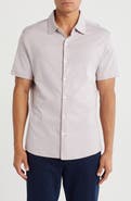 WESTZEROONE Riverway Short Sleeve Cotton Blend Knit Button-Up Shirt