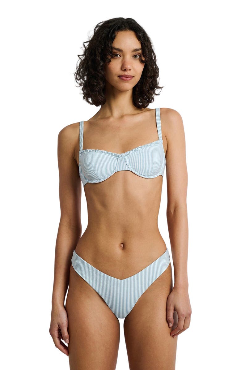 Onia Marilyn Bikini Top, Alternate, color, Pale Blue/White