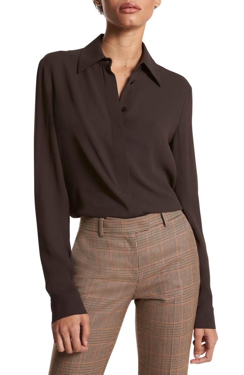 Michael Kors Collection Hansen Silk Crêpe de Chine Shirt, Main, color, 