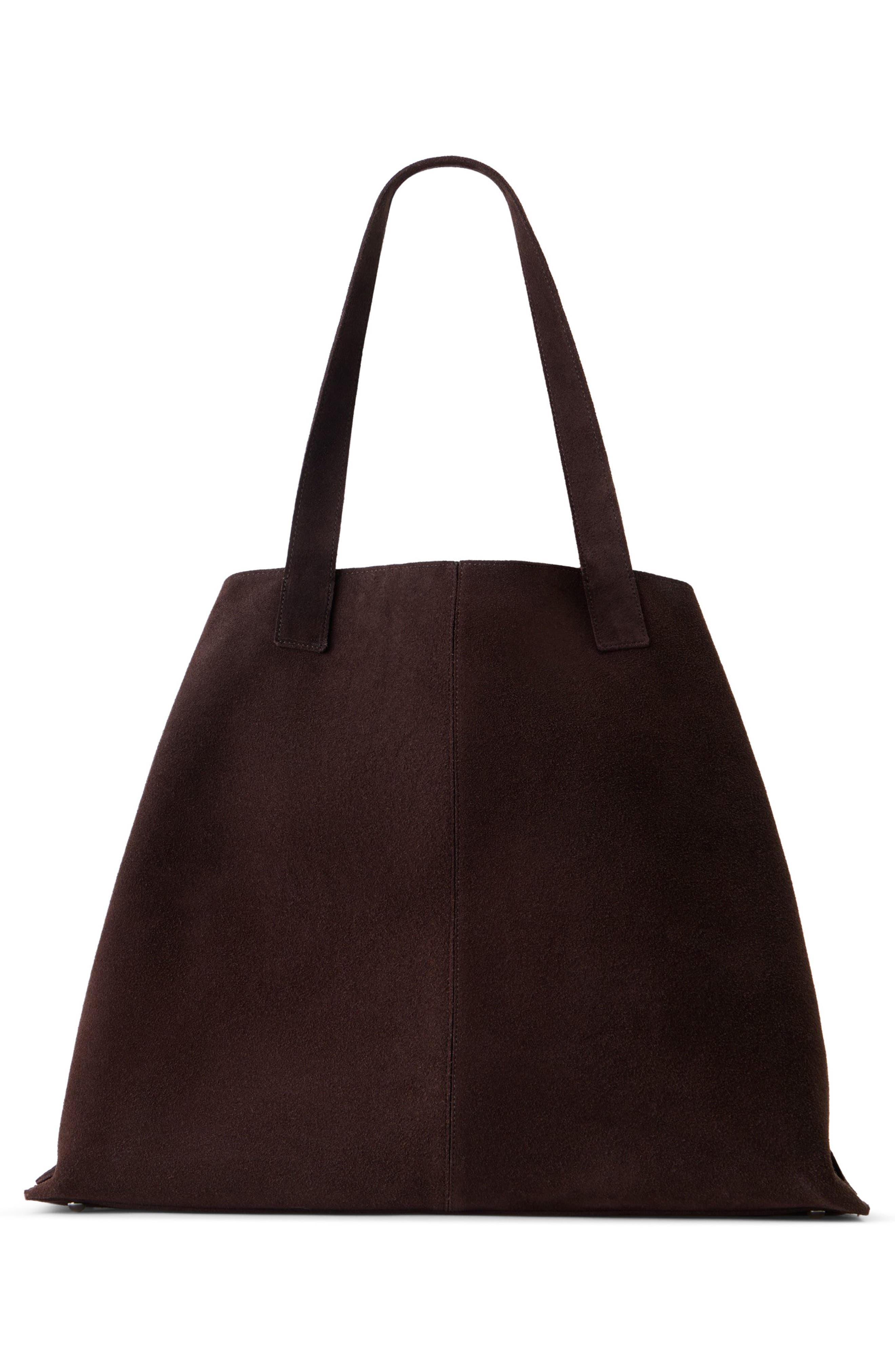 Medium AI Suede Convertible Shoulder Tote, Alternate, color, MOCCA