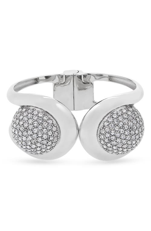 Oscar De La Renta Pavè Hinge Cuff Bracelet In Gray