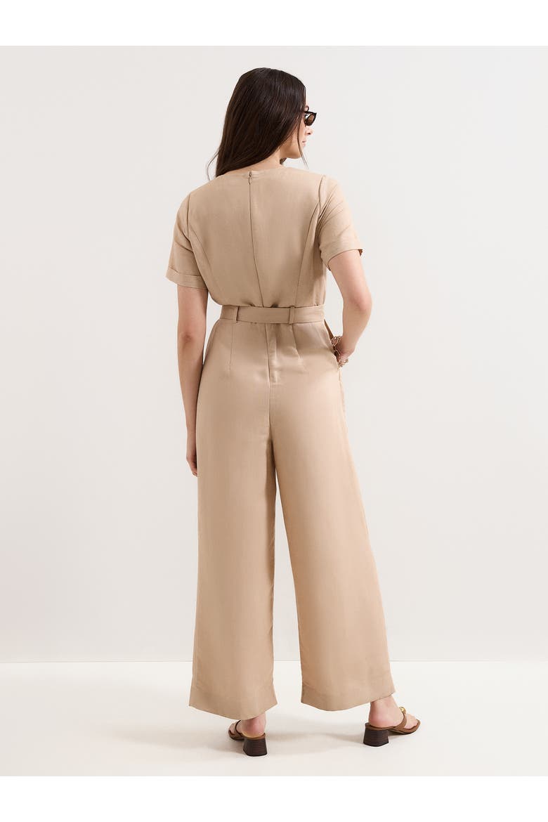 Daniela V-Neck Short Sleeve Jumpsuit, Alternate, color, Neutral
