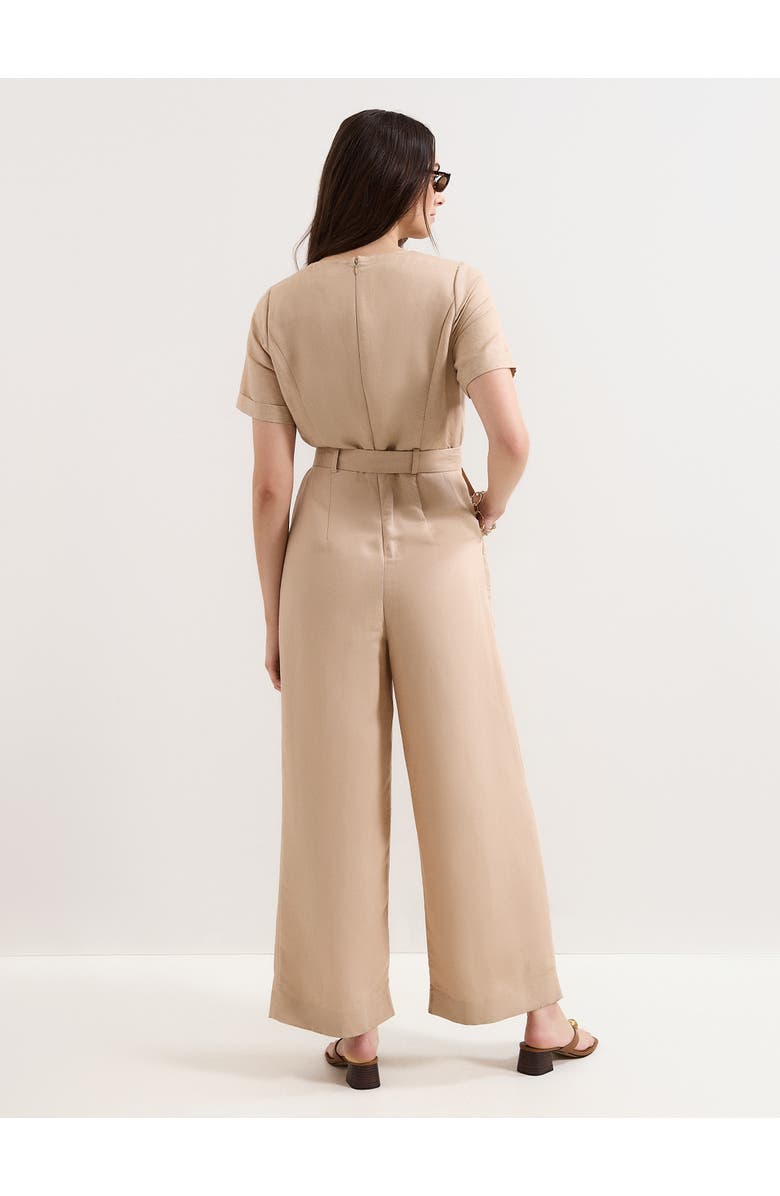 Phase Eight Daniela V-Neck Short Sleeve Jumpsuit, Alternate, color, Neutral