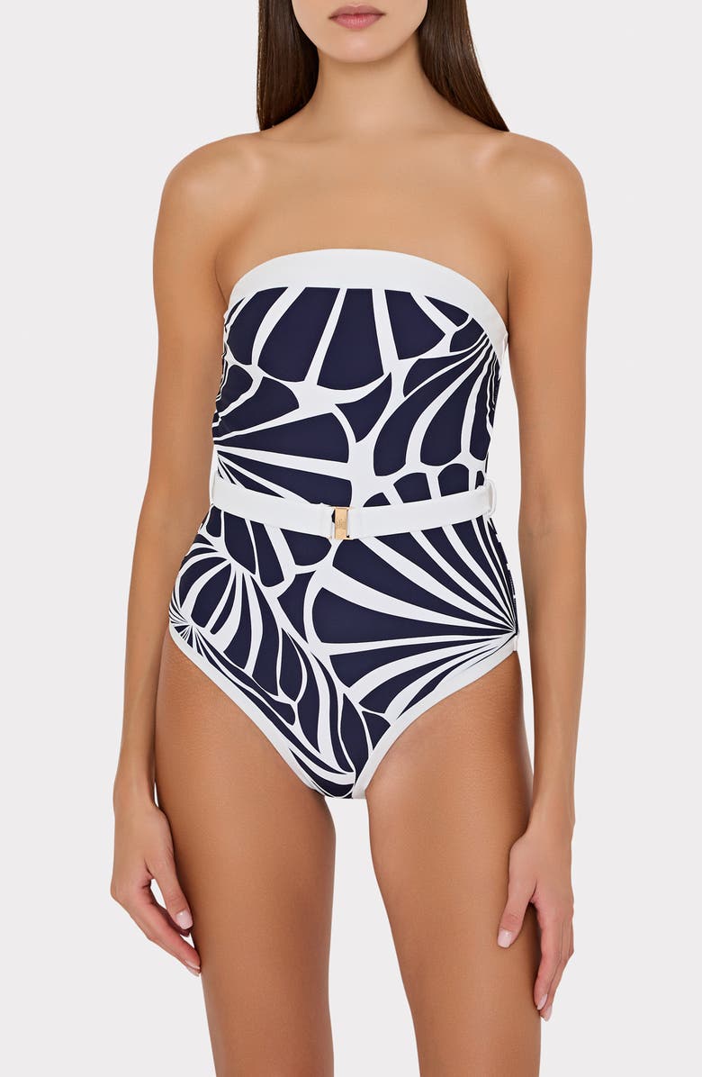 Milly Ravello Abstract Kai Print One-Piece Swimsuit, Main, color,