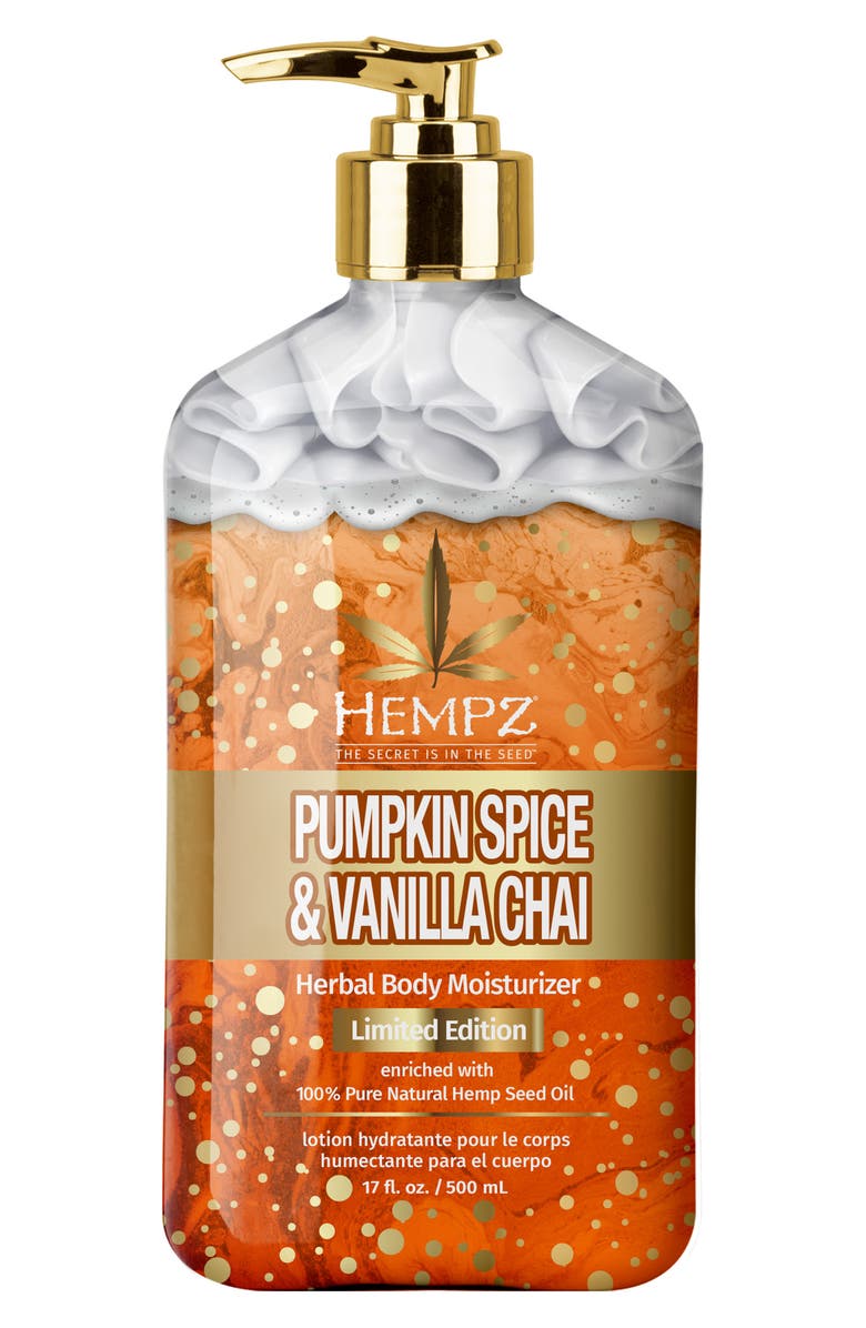 HEMPZ Pumpkin Spice & Vanilla Chai Herbal Body Moisturizer, Main, color, 