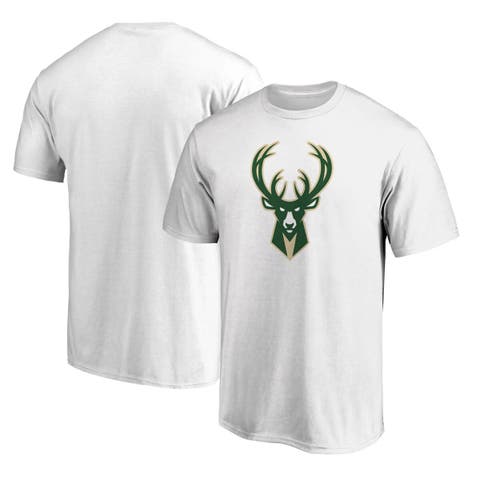 Men's Fanatics Branded White Milwaukee Bucks Primary Team Logo T-Shirt