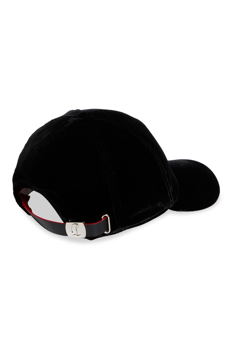 Mooncrest Crystal Embellished Adjustable Velvet Baseball Cap, Alternate, color, BLACK/ JET