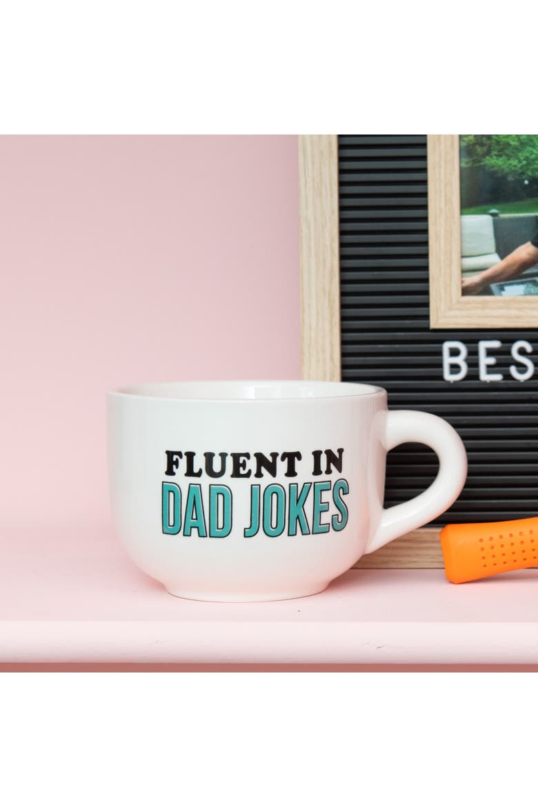 Dad Jokes Cappuccino Mug Ceramic White 24 oz, Alternate, color, White