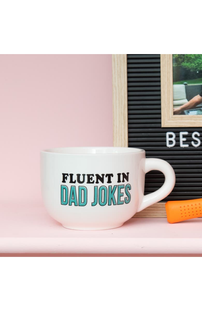 Totalee Gift Dad Jokes Cappuccino Mug Ceramic White 24 oz, Alternate, color, White