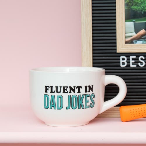 Totalee Gift Dad Jokes Cappuccino Mug Ceramic White 24 oz In Multi