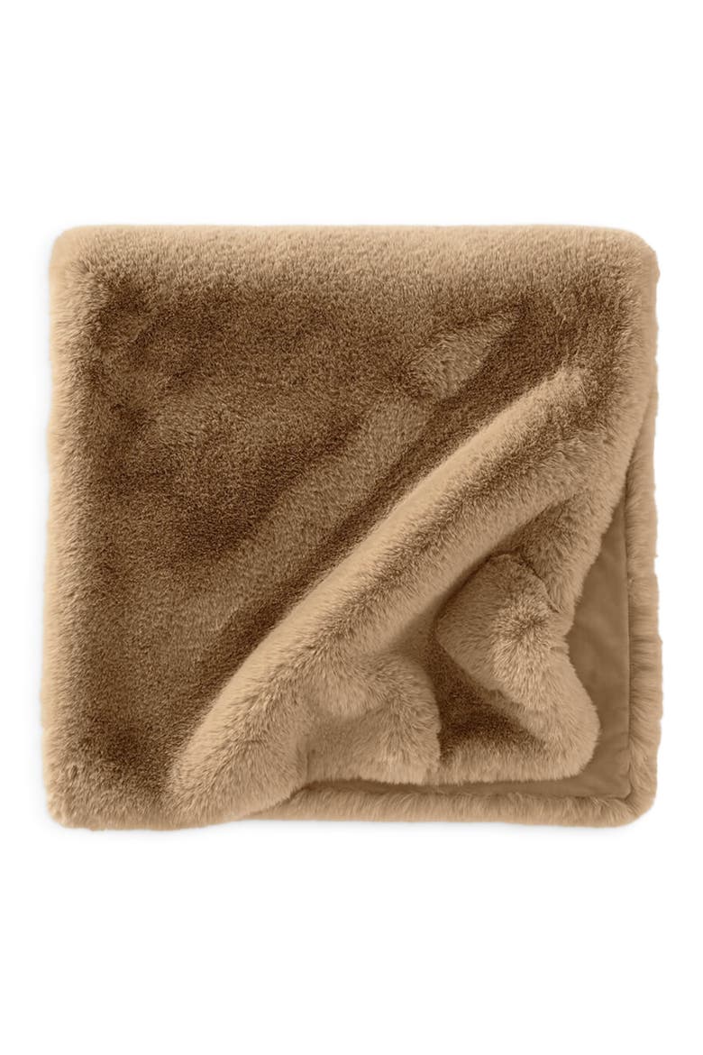 Faux Fur Bed Runner, Main, color, TAN
