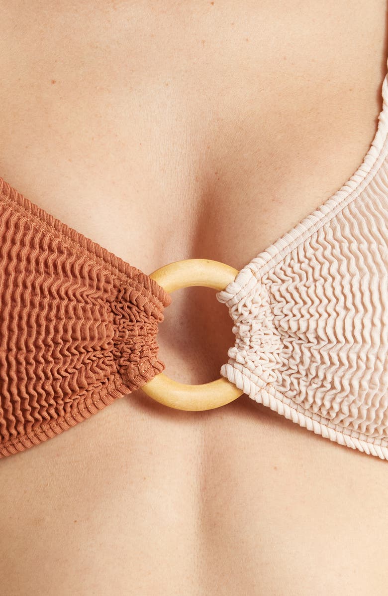 CLEONIE Oceania Bikini Top, Alternate, color, Espresso Shell