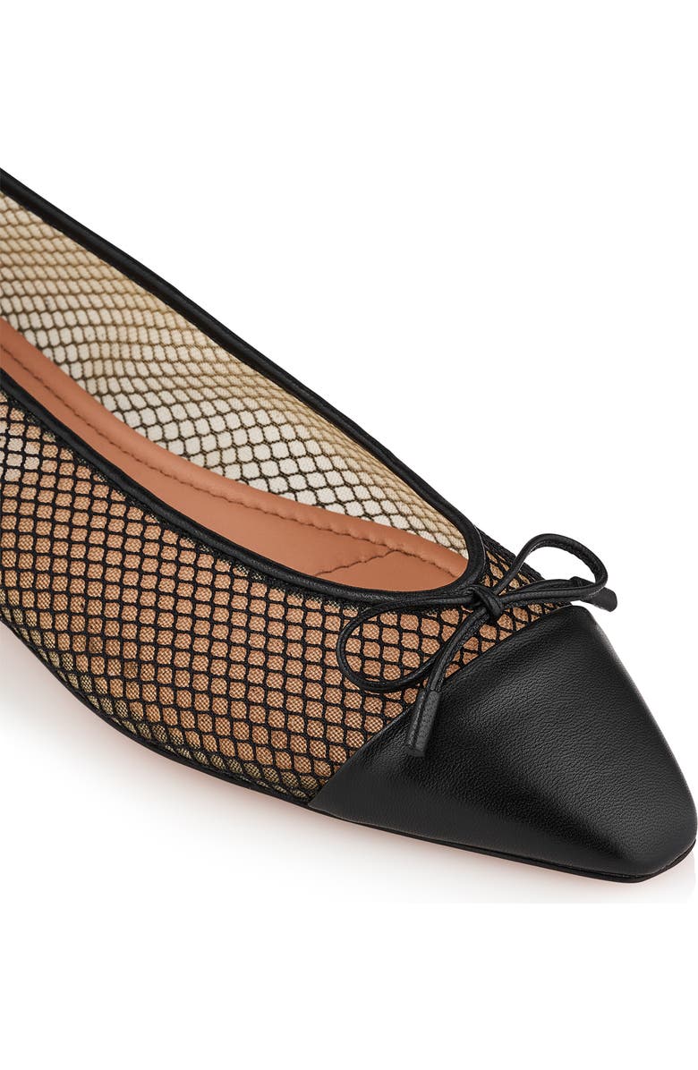 Aquazzura Gioia Cap Toe Ballet Flat, Alternate, color, Black