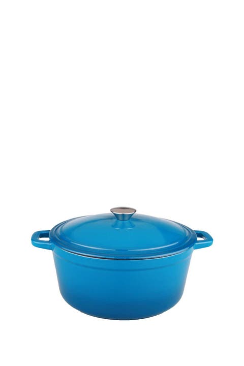 Cast Iron Blue 5 Qt. Covered Casserole Dish