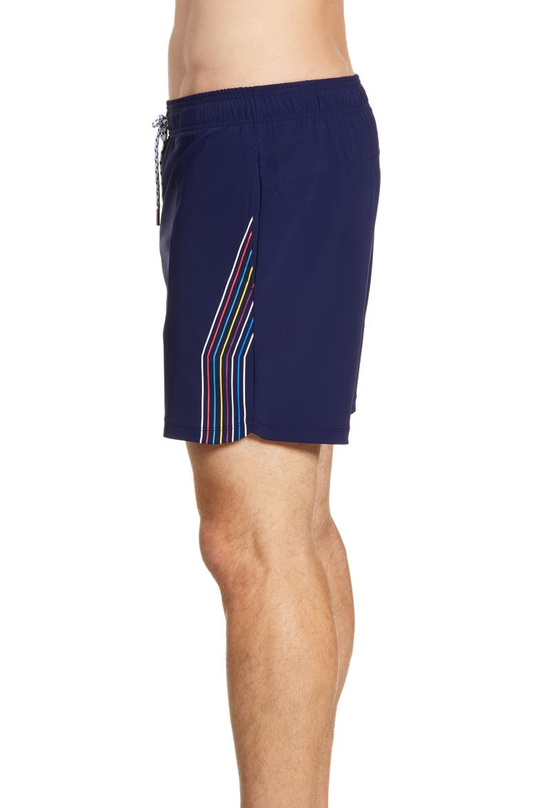 Fletcher Solid Swim Trunks, Alternate, color, NAVY