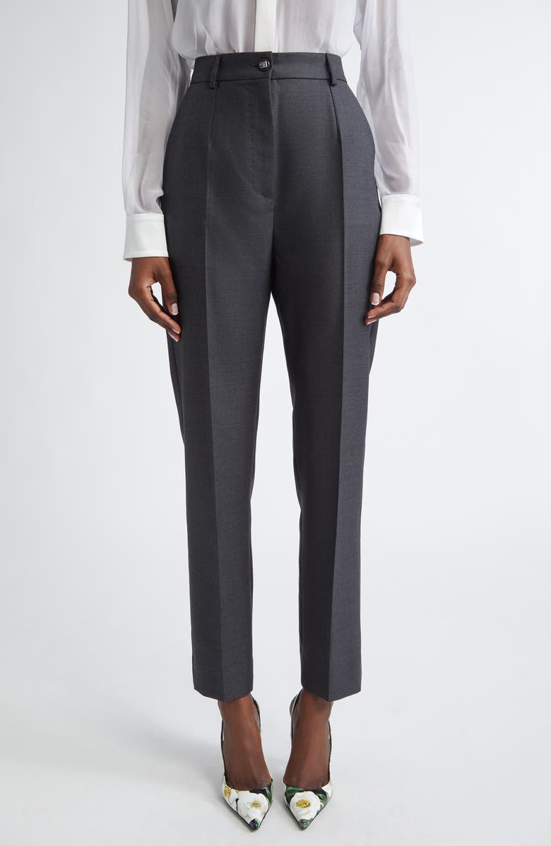 Dolce&Gabbana Tailored Virgin Wool Pants, Main, color, S8290 Melange Grigi