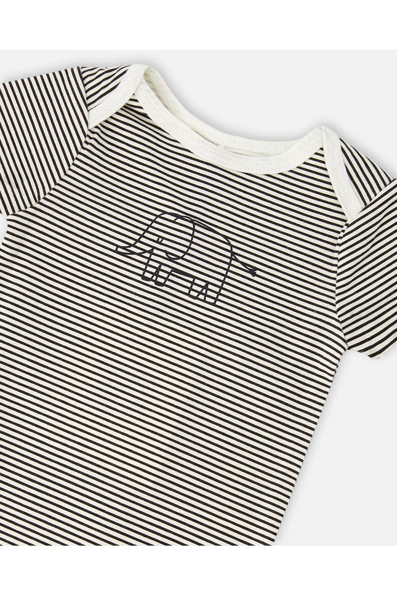 Evolutive Jersey Stripes Bodysuit, Alternate, color, Black & Off White Stripes