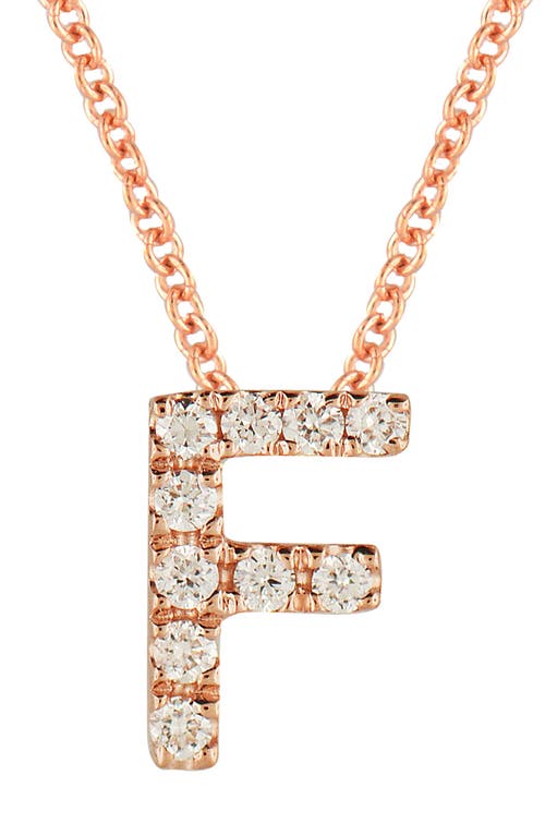 Bony Levy Diamond Pavé Initial Pendant Necklace In 18k Rose Gold - F