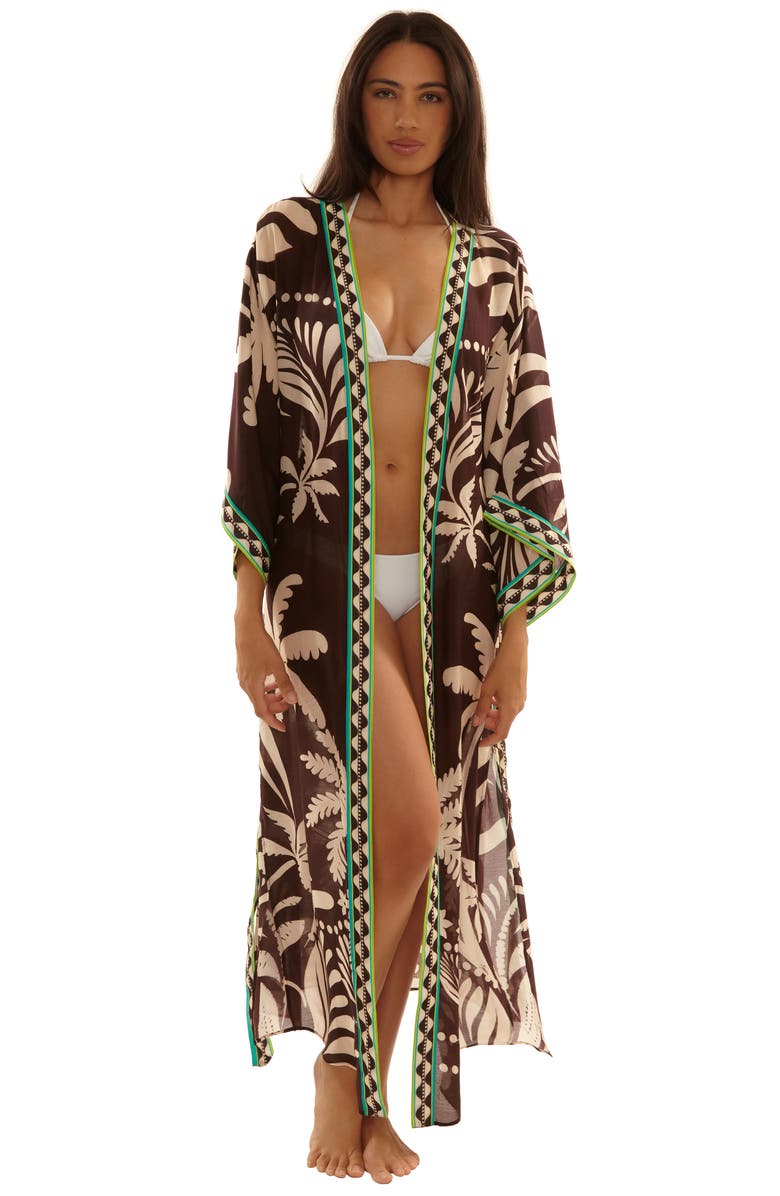 Trina Turk Syros Cover-Up Wrap, Alternate, color, Brown Multi