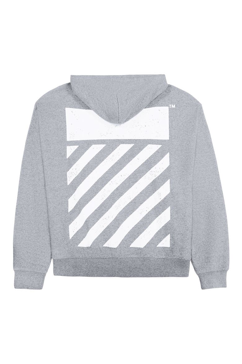 Diagonal Stripe Logo Cotton French Terry Graphic Hoodie, Alternate, color, HEATHER GREY