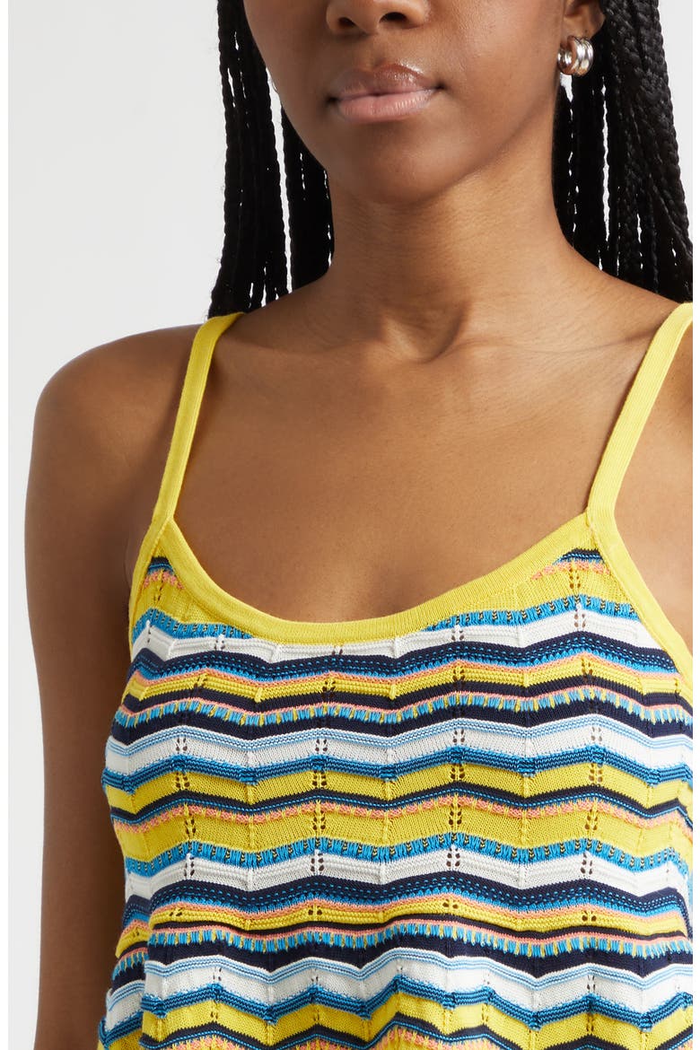 Cecelia Pointelle Knit Tank, Alternate, color, SUNSHINE CHEVRON