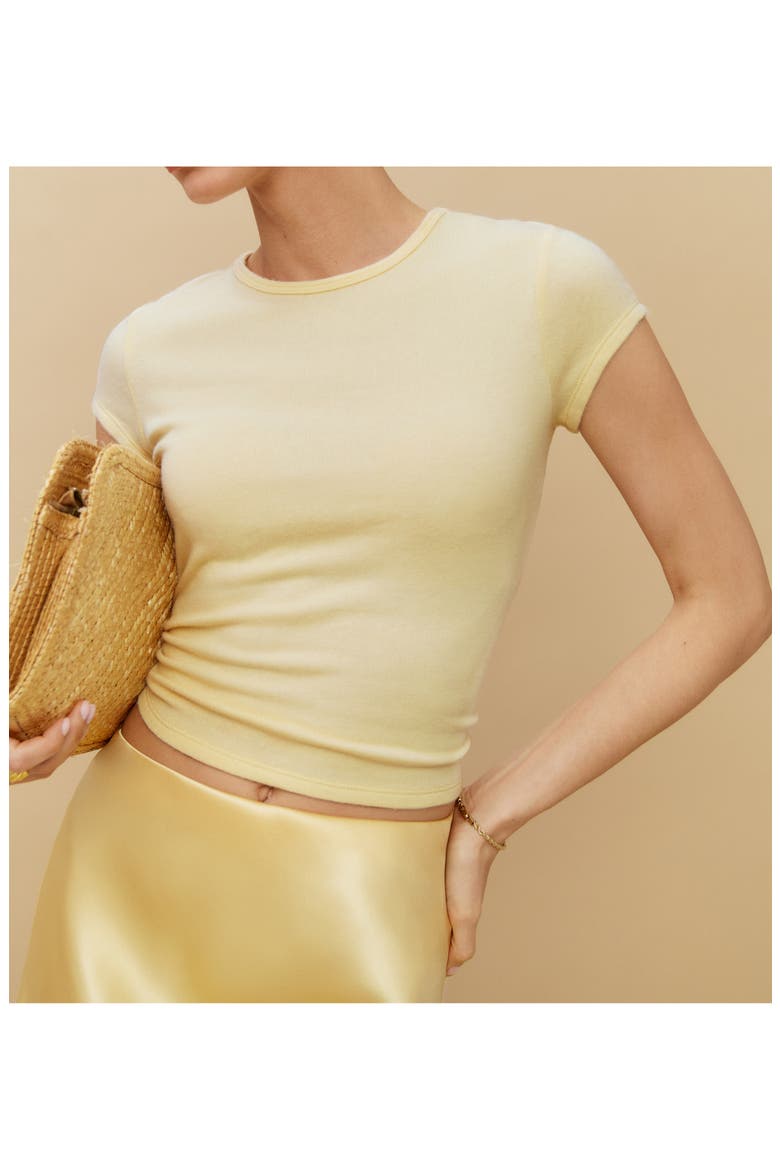 Olive Knit T-Shirt, Alternate, color, CUSTARD