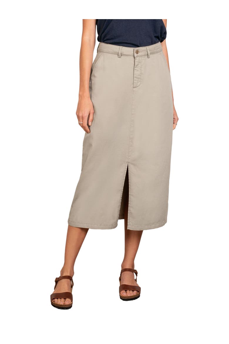 Twill Midi Skirt, Main, color, STONE