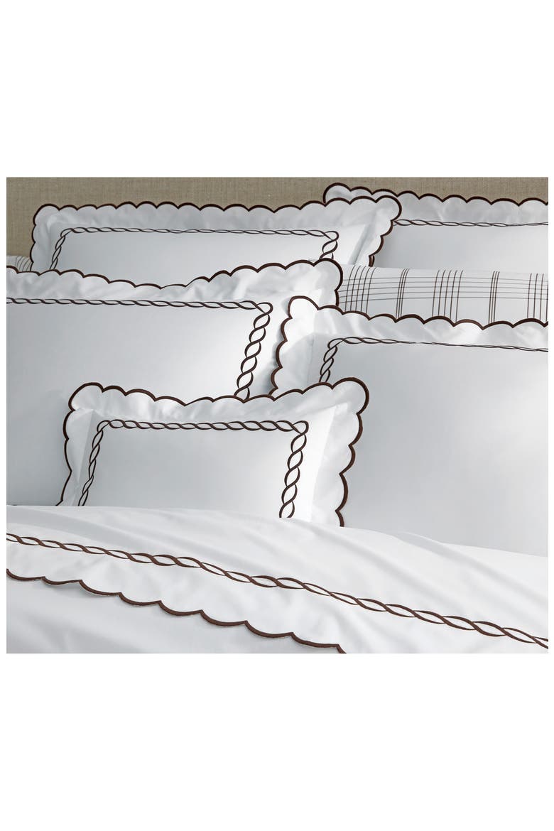 Classic Chain Scallop Duvet Cover, Alternate, color, RED