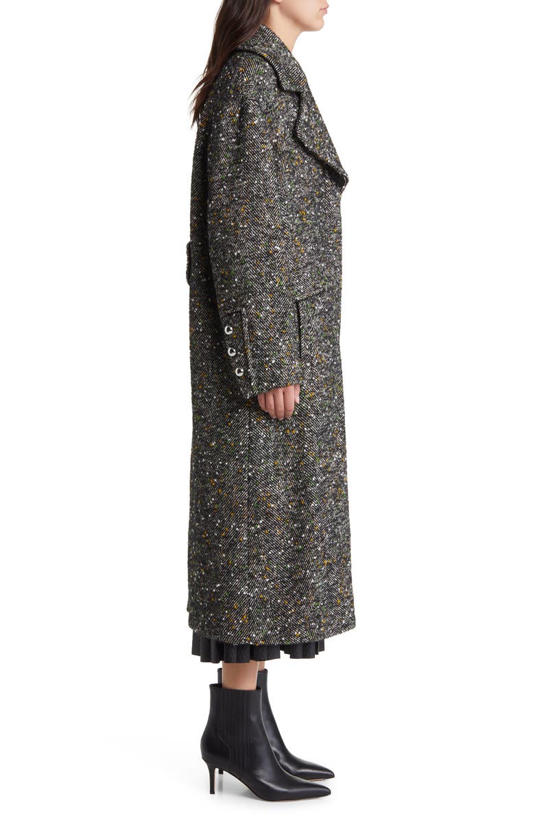 BOSS Clifi Herringbone Longline Coat, Alternate, color, Open Misc