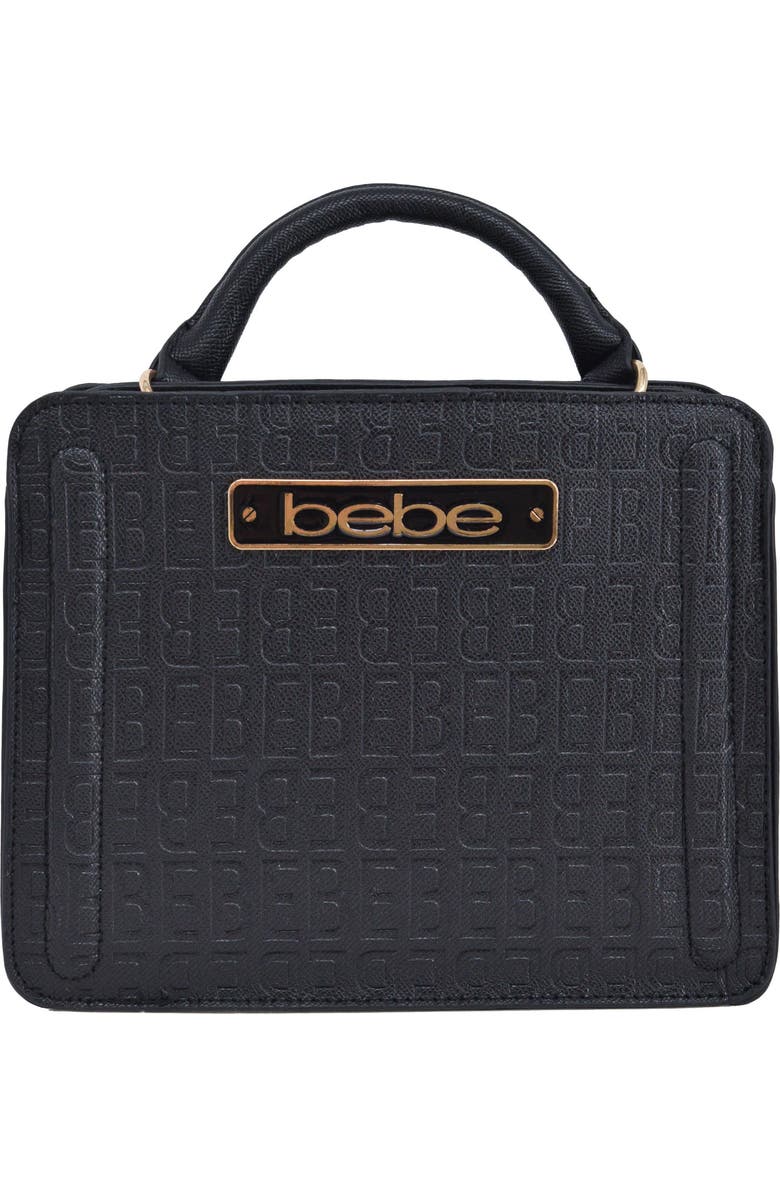 bebe Thea Small Satchel with Card Wallet, Alternate, color, Black