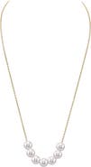 The Pearl Source Japanese Akoya Pearl 14K Gold Tincup Celeste Necklace