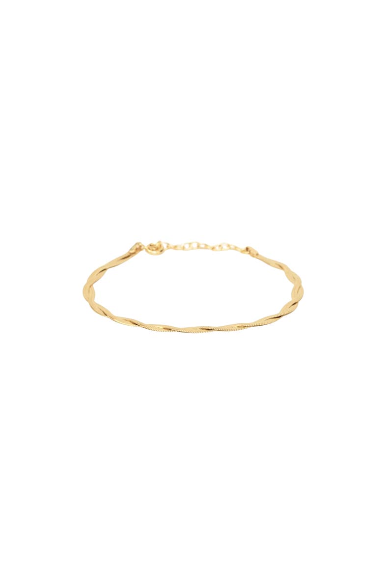 18k Gold Plating over Sterling Silver Cass Chain Bracelet Trendy Minimalist Jewelry Unique, Main, color, Gold