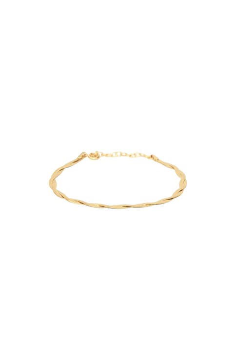 18k Gold Plating over Sterling Silver Cass Chain Bracelet Trendy Minimalist Jewelry Unique
