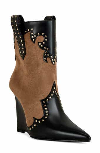 AZALEA WANG Talulah Western Wedge Bootie