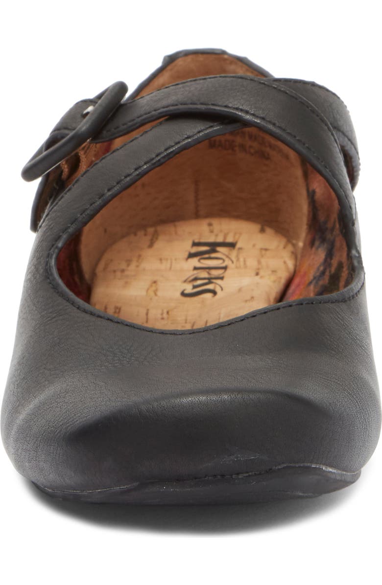KORKS Paige Crossover Mary Jane Flat, Alternate, color, Black