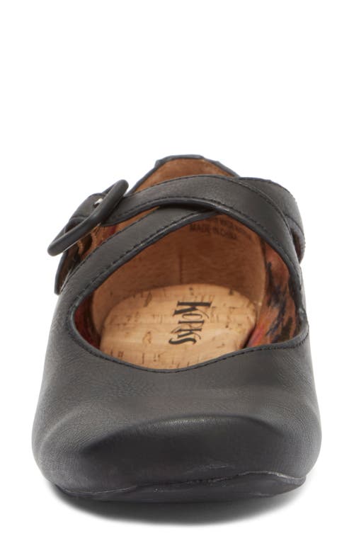 Korks Paige Crossover Mary Jane Flat In Black