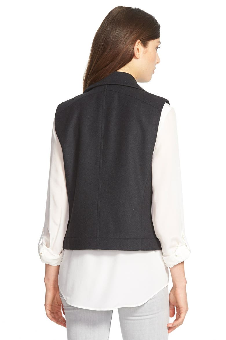 Mix Texture Longline Vest, Alternate, color, GREY DARK CHARCOAL HEATHER