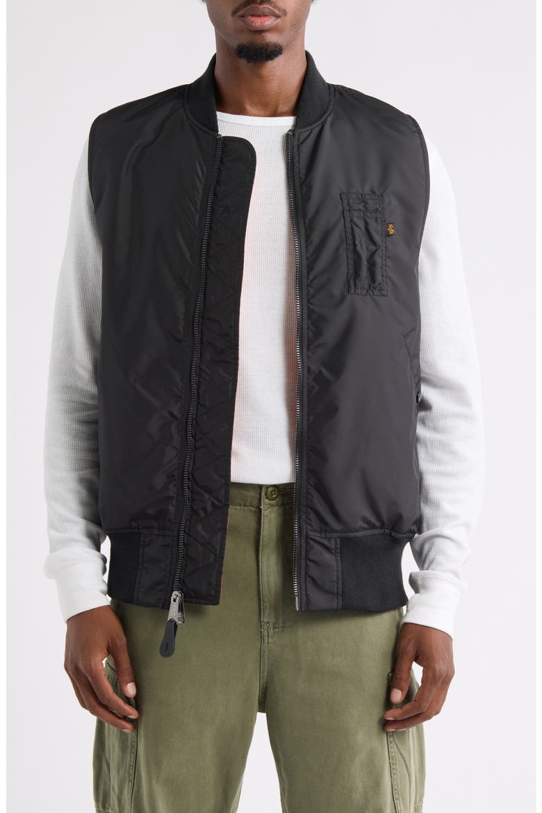 MA-1 Vest, Main, color, BLACK