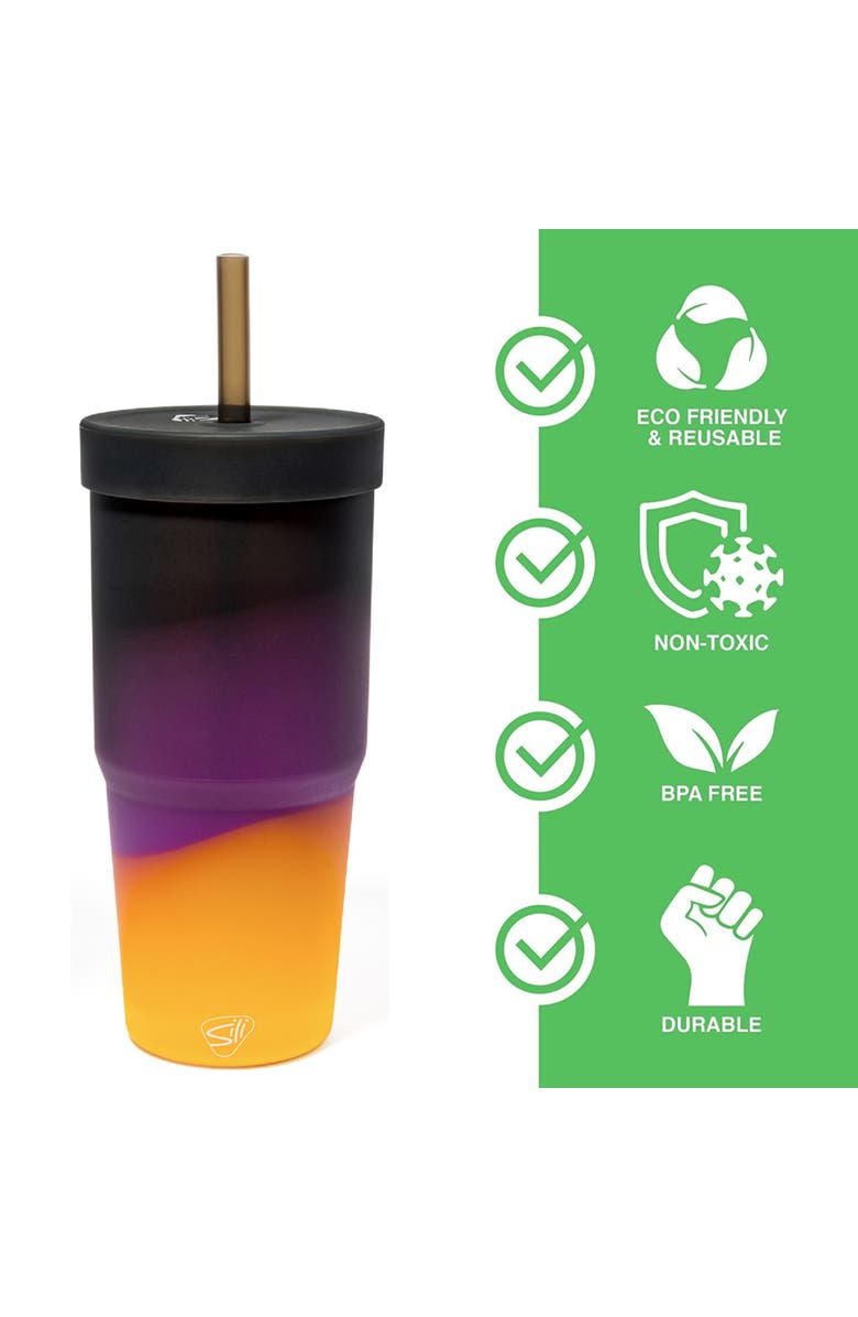 Silipint Silicone 32Oz Straw Tumblers 2 Pack, Alternate, color, Multicolored