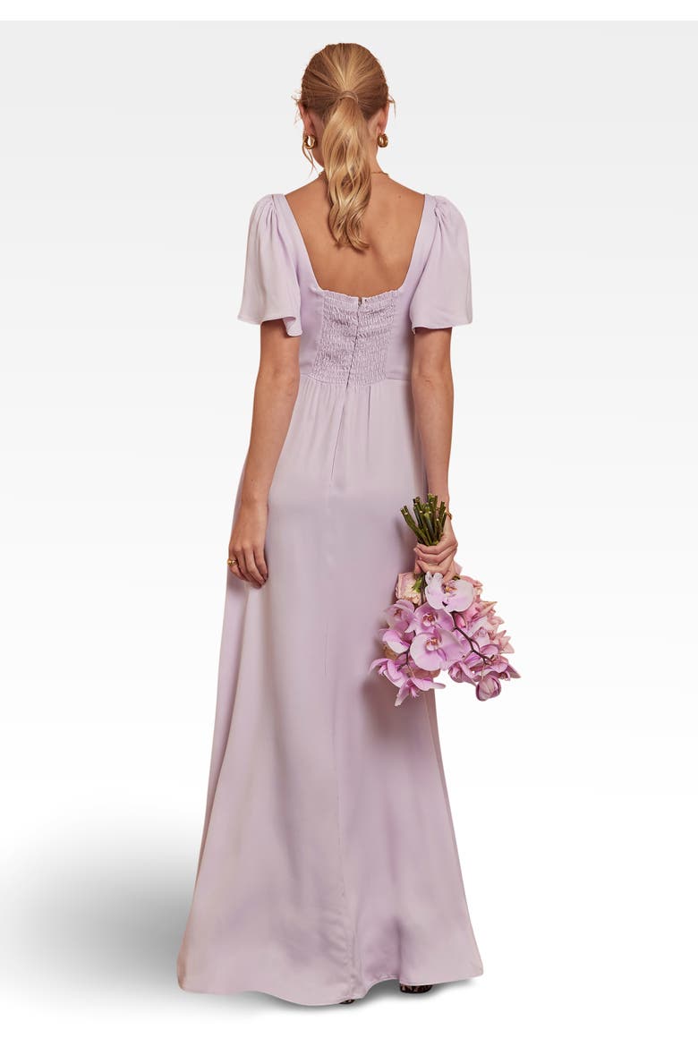 Clemmie Satin Bridesmaid Dress, Alternate, color, Lilac