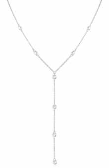 Round Cubic Zirconia Station Y-Necklace