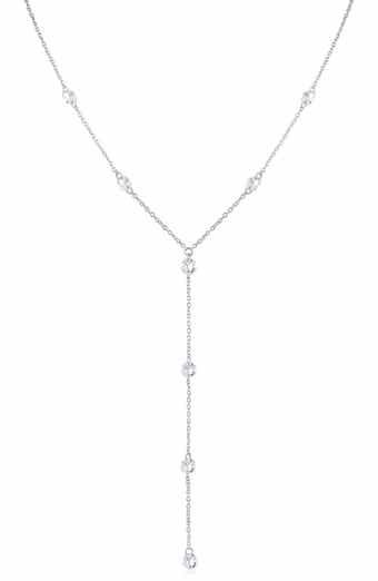 Round Cubic Zirconia Station Y-Necklace