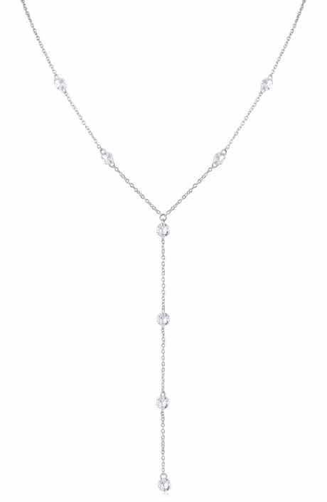 Round Cubic Zirconia Station Y-Necklace