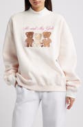 HAPPY CAMP3R Me & My Girls Embroidered Mock Neck Graphic Sweatshirt