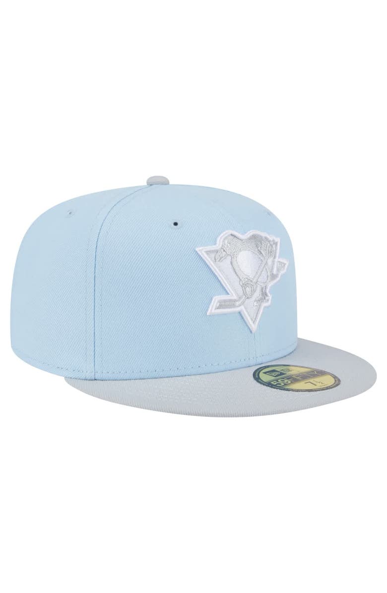 New Era Men's New Era Light Blue/Gray Pittsburgh Penguins Color Pack Two-Tone 59FIFTY Fitted Hat, Alternate, color, Light Blue