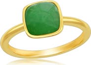 SIMONA Cushion Jade Solitaire Ring