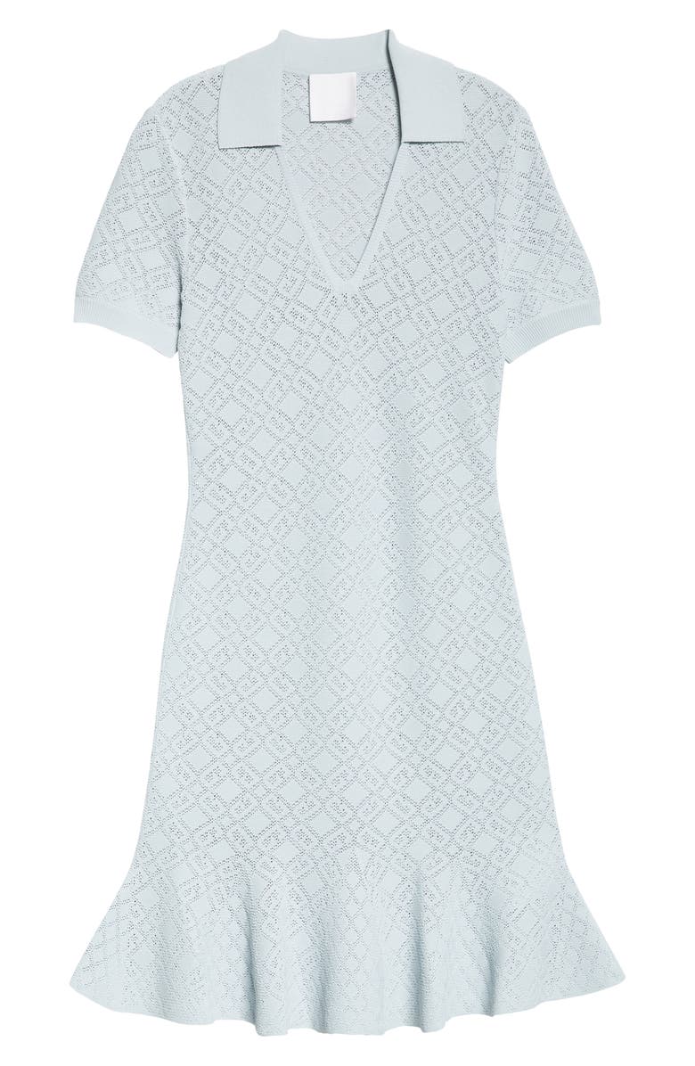 Givenchy Monogram 72 Jacquard Knit Polo Dress, Alternate, color, Pale Blue