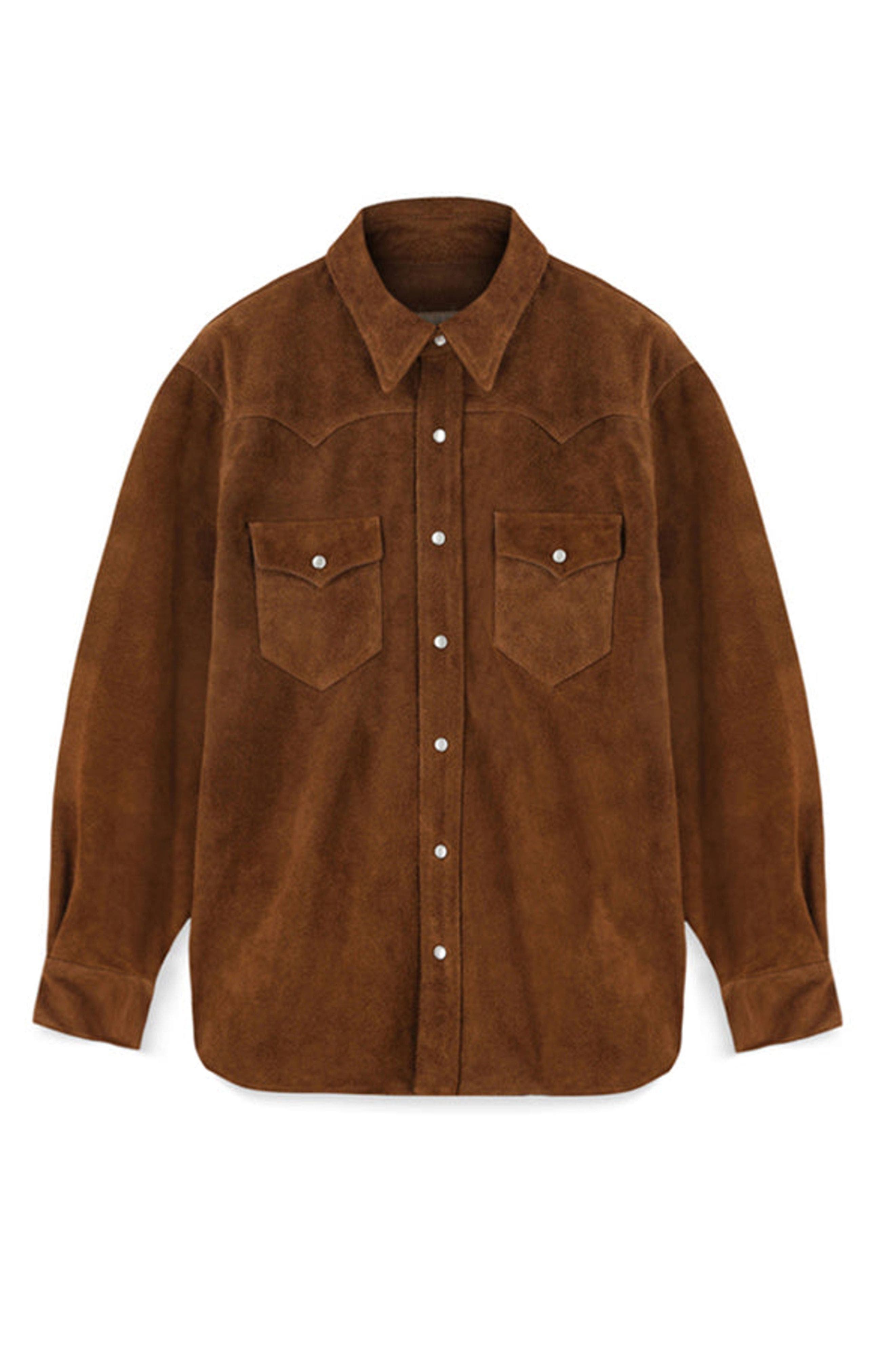 Linda Suede Leather Overshirt - image 3
