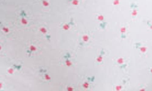 Skims Lightweight Stretch Cotton Lace Briefs In Snow Rose Print