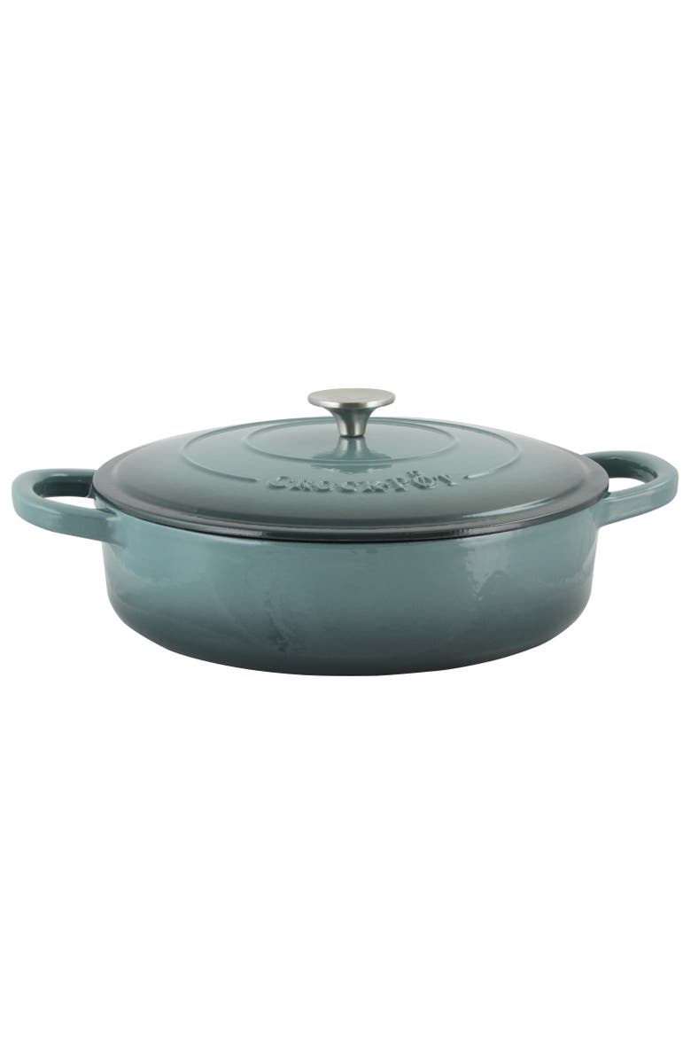 Crock-pot Enameled 5 Quart Cast Iron Round Braiser Pan with Self Basting Lid, Alternate, color, Grey